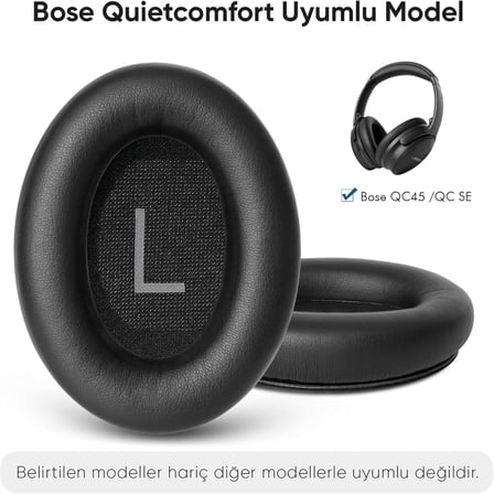 BOSE ile Uyumlu QuietComfort 45 (QC45) & Quiet Comfort SE (QC SE) için Suni Deri Kulaklık Pedi Hafızalı Yüksek Kaliteli Materyal Kulaklık Süngeri
