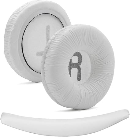 jbl kulaklik pedi jbl 450bt 460 500bt 510bt tune 600 t250 jr 300 jbl ile uyumlu kulaklık süngeri yastıgı (Beyaz Sünger + Beyaz Kafa Bandı)
