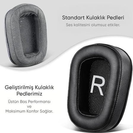 Logitech ile Uyumlu G930 G430 F450 G432 G431 G332 G231 G230 için Suni Deri Kulaklık Pedi Yüksek Kaliteli Materyal Kulaklık Süngeri