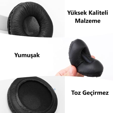 JBL İle Uyumlu Kulaklık Pedi Kafa Bandı ve 2 Adet Yumuşak Kulaklık Süngeri JBL Tune 450BT 460BT 500BT 510BT 520BT 600 T250 JR300 ile Uyumludur (Siyah)