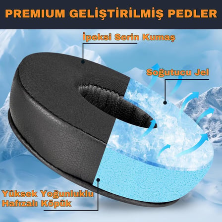 JBL T450BT 460BT Tune 500BT 510BT 520BT 525BT 530BT 560BT 570BT & E40BT & JR Serisi ile Uyumlu Soğutucu Jel Kulaklık Pedi - İpeksi Kumaş & Hafızalı Köpük Kulaklık Süngeri (Siyah)