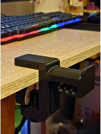 Siyah Premium Asılabilir Kulaklık Standı-Kalın Masalar İçin İdeal, Sağlam Kaydırmaz Keçeli, Ergonomik Masaüstü Askı, Shadow Edition Long