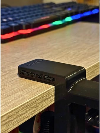 Siyah Premium Asılabilir Kulaklık Standı-Kalın Masalar İçin İdeal, Sağlam Kaydırmaz Keçeli, Ergonomik Masaüstü Askı, Shadow Edition Long