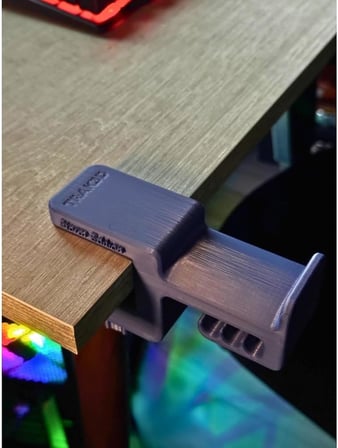 Gümüş Mavi Premium Asılabilir Kulaklık Standı-Sağlam Kaydırmaz Keçeli, Ergonomik Storm Edition
