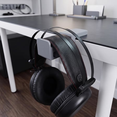 Masa Kenarı Kulaklık Standı, Gri Kulaklık Standı, 0-5 cm Masa Kalınlığına Uyumlu, Dayanıklı Gaming Kulaklık Askısı, Kulaklık Tutucu