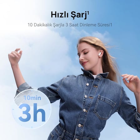 FreeBuds SE 2, 40 Saatlik Pil Ömrü, Canlı Renkler ve Taşınabilir Tasarım, 10 Dakikalık Şarjla 3 Saat Müzik Keyfi, IP54 Toz ve Su Sıçramasına Dayanıklılık, Güçlü Bluetooth 5.3 Bağlantısı, Beyaz