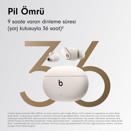 Studio Buds +| Gürültü Önleme Özellikli Gerçek Kablosuz Kulaklık, Apple ve Android ile Gelişmiş Uyumluluk, Yerleşik Mikrofon, Tere Dayanıklı Bluetooth Kulaklık - Şeﬀaf