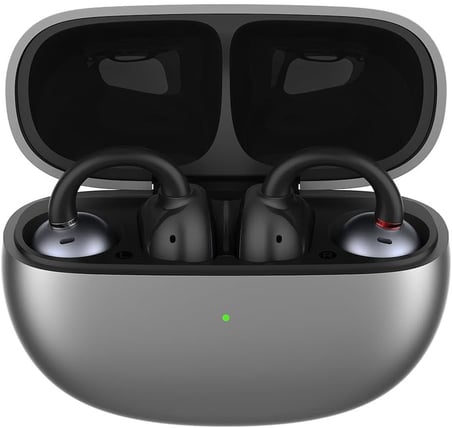Clip Open Ear Adaptif Konforlu Kulaklık - Bluetooth 6.0-40 Saat Oynatma Süresi - IP55 - Gümüş Gri ( Türkiye Garantili)
