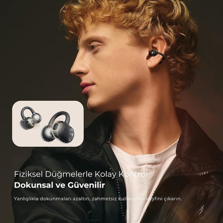 POP Clip Open-Ear ENC OWS Bluetooth 5.4 Kablosuz Kulaklık Siyah