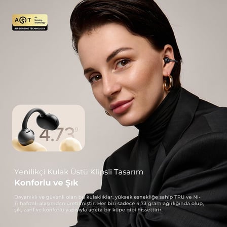 POP Clip Open-Ear ENC OWS Bluetooth 5.4 Kablosuz Kulaklık Siyah