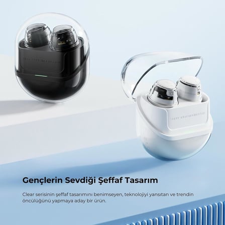 Clear Dot ENC TWS Kablosuz Bluetooth Kulaklık Beyaz