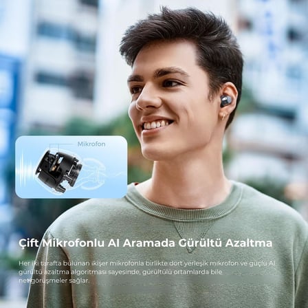Clear Dot ENC TWS Kablosuz Bluetooth Kulaklık Beyaz