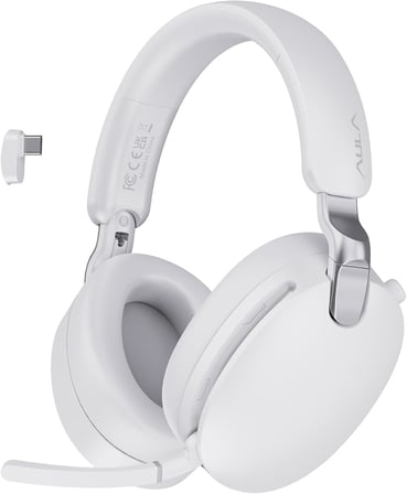 A500 Hybrid ANC 2.4GHz Kablosuz ve Bluetooth 5.4 AUX Mikrofonlu Kulak üstü Kulaklık Beyaz
