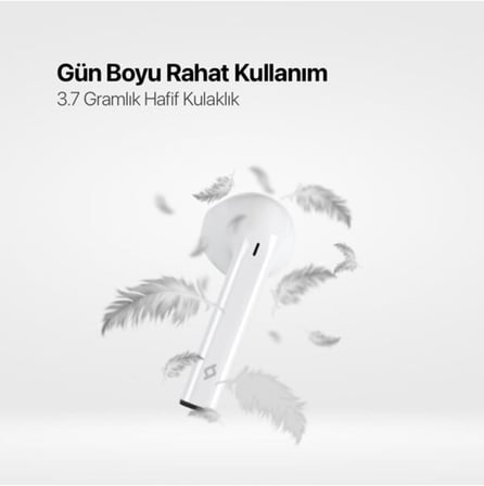 AirBeat Go Gerçek Kablosuz TWS Bluetooth Kulaklık - Beyaz
