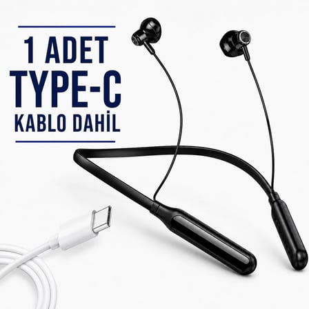 Bluetooth Kulaklık HP-628 Boyun Askılı Bluetooth 5.4 Teknolojisi Mıknatıslı kulak uçları