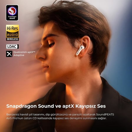 Air5 Pro Hi-Res LDAC ANC TWS Kablosuz Bluetooth 5.4 Kulaklık Beyaz