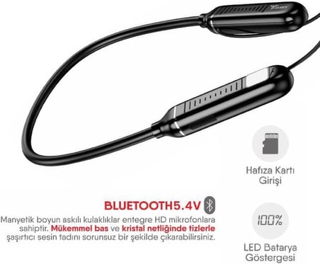 430 Saat Dinleme Süresi olan Boyundan Askılı Bluetooth Kulaklık – Uzun Süre Performans