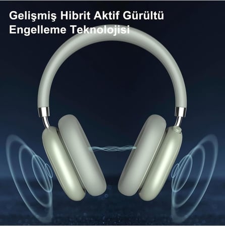 HP5 ANC Kulak Üstü Kablosuz Bluetooth Kulaklık Yeşil