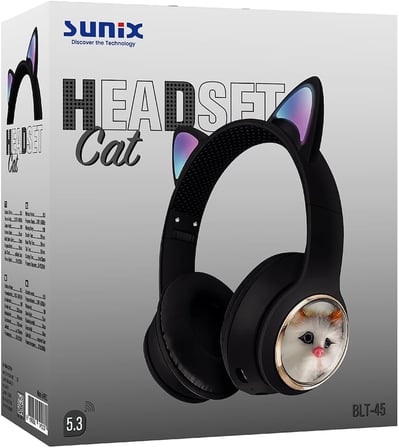 Wireless 5.3 Stereo Kedili Kulak Üstü Bluetooth Kulaklık Siyah BLT-45