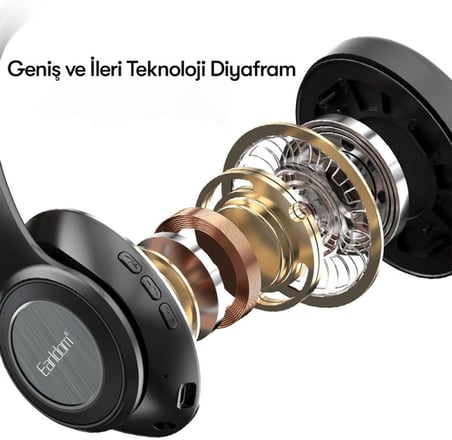 Stereo Bluetooth Kablosuz Kafaüstü Kulaklık (Mikrofonlu)