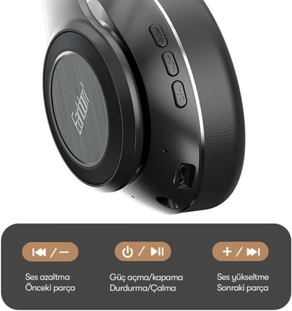 Stereo Bluetooth Kablosuz Kafaüstü Kulaklık (Mikrofonlu)