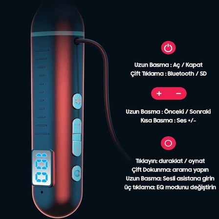 Turco 600 Saat Boyundan Askılı Bluetooth Kulaklık – Konforlu & Çift Mikrofonlu (Beyaz)