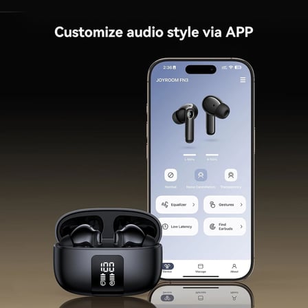 JR-FN3 Orijinal ANC & ENC Gürültü Önleyici Kablosuz Kulaklıklar, Açık Bluetooth 5.4 Kulaklıklar, 13 mm Sürücü, Net ENC Bağlantıları, Çalma Süresi 35 Saat