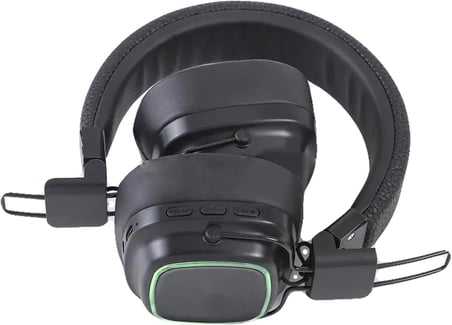 Retro Kablosuz Stereo Suni Deri Kafa Bluetooth Kulaklık RGB Işık Extra Rahat Gürültü Azaltma MT965 Siyah ile uyumlu