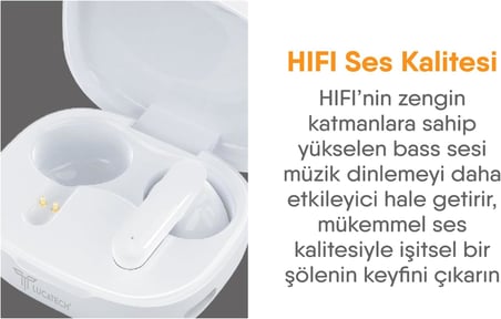 Mercury Bluetooth Kulaklık – Şık Tasarım - Kablosuz Özgürlük (Beyaz)