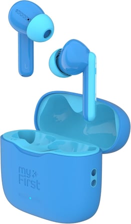 myFirst CareBuds - 2023 Erkek Kızlar için Yeni Kulaklıklar Kayıp Önleyici Şeritli Çocuklar İçin Güvenli Kulaklıklar Kulaklıklar (Mavi)