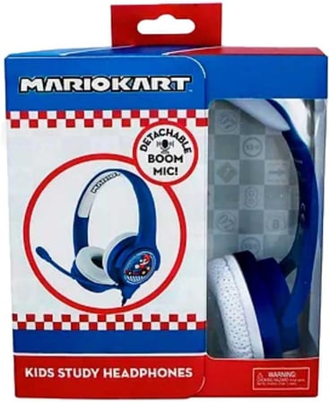 Mario Kart interaktif kulaklık, mikrofon ve kablolu, çocuklar için (resmi lisanslı ürün), MK0819, çocuklar için (boyutu ayarlanabilir)