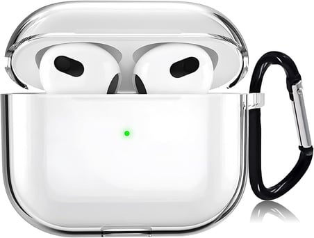 Airpods 3 ile Uyumlu (2021) Şeffaf Cyrstal Clear Ultra Berrak Silikon Kılıf - Alt Üst Ayrı (Airpods 3 2021)