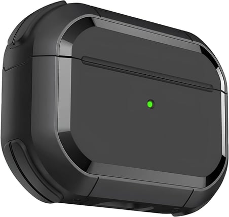 Airpods PRO 3 ile Uyumlu Armor Serisi Darbelere Karşı Ultra Güçlü Koruma Fiber Karbon Arka Tasarım Kılıf (Siyah, Airpods Pro 3 2025)