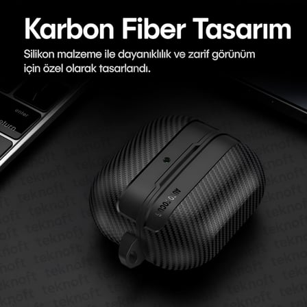 Samsung Galaxy Buds 3 Pro, Buds 3 ve Buds 3 FE ile Uyumlu Mat Karbon Fiber Dokulu Darbelere Dayanıklı Premium Silikon Kılıf (Galaxy Buds 3 Pro/3/3 FE)