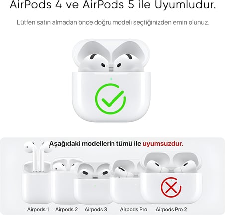 AirPods 4. ve 5. Nesil ile Uyumlu Leather Skin Serisi Parmak İzi Tutmayan Dış Yüzeye Sahip ve Mükemmel Koruma Sağlayan Orta Sertlikte Silikon Kılıf (Lacivert, Airpods 4/5)