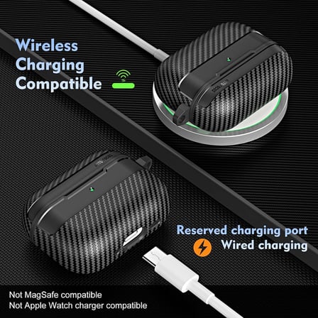 Airpods Pro 3 Nesil Uyumlu Karbon Fiber Hybrid Polymer Technology Premium Kulaklik Kilifi (Siyah)