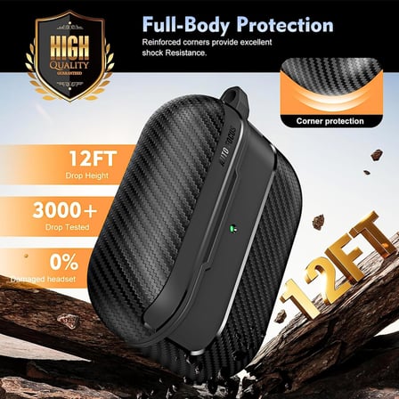 Airpods Pro 3 Nesil Uyumlu Karbon Fiber Hybrid Polymer Technology Premium Kulaklik Kilifi (Siyah)