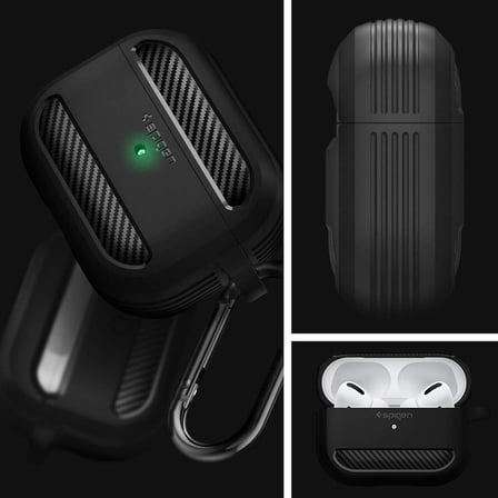 AirPods Pro 1 ile Uyumlu Kılıf Rugged Armor Matte Black - ASD00540