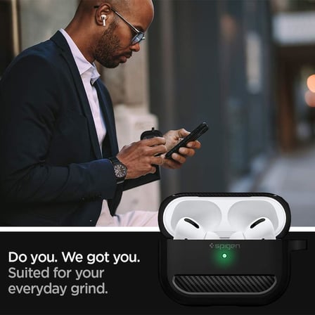 AirPods Pro 1 ile Uyumlu Kılıf Rugged Armor Matte Black - ASD00540