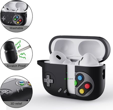 Airpods 3.Nesil ile uyumlu Kulaklık Kılıfı Yumuşak Soft Dokunuş Retro Görünümlü Nint-endo