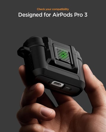AirPods Pro 3 ile Uyumlu Kılıf Lock Fit Matte Black - ACS09825