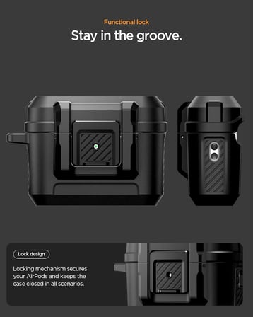 AirPods Pro 3 ile Uyumlu Kılıf Lock Fit Matte Black - ACS09825