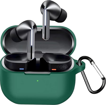 Samsung Galaxy Buds 3-Pro-3 FE için Kulaklık Kılıfı Darbelere ve Çizilmeye Karşı Kasa Koruyucu Buds 3 Pro Kılıfı Tam Koruma Sağlayan Extra Kalın Yapılı Taşıma Askılı Buds 3 Pro Koruma (Yeşil)