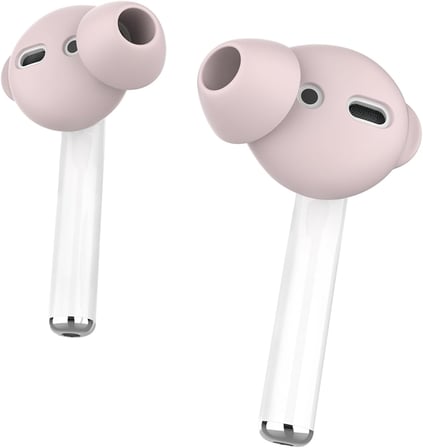 AirPods 1. & 2. Nesil Kulak İçi Kılıf – 3 Çift Small Silikon Uç – 0.5mm Ultra İnce, Kaymaz, Şarj Kutusuna Uyumlu, Konforlu & Hijyenik Kullanım Pembe