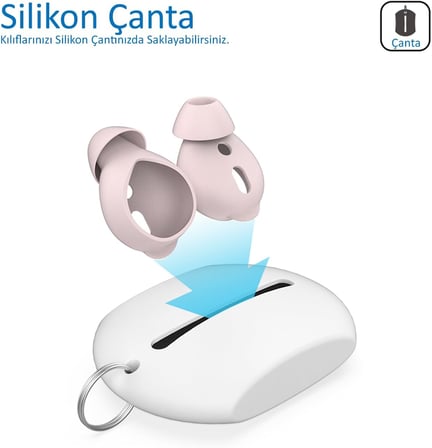AirPods 1. & 2. Nesil Kulak İçi Kılıf – 3 Çift Small Silikon Uç – 0.5mm Ultra İnce, Kaymaz, Şarj Kutusuna Uyumlu, Konforlu & Hijyenik Kullanım Pembe