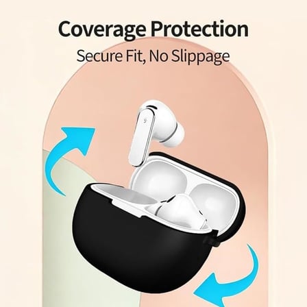 HUAWEI FreeBuds Pro 5 ile Uyumlu Kulaklık Kılıf Darbeye Dayanıklı Silikon Yumuşak Koruyucu Toz ve Kirden Koruyan free-buds pro 5 ile Uyumlu (Siyah, HUAWEI FreeBuds Pro 5)