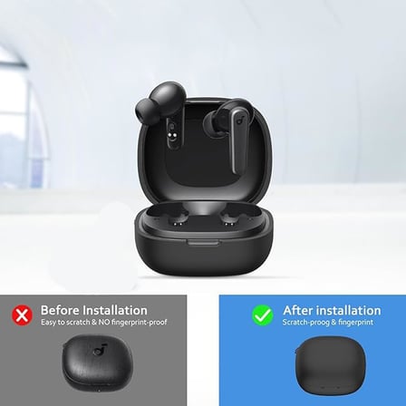 Anker Soundcore R50i TWS İle Uyumlu Kılıf Yumuşak Kaymaz Dayanıklı 360 Derece Çepeçevre Koruyucu TPU Kılıf (Siyah)