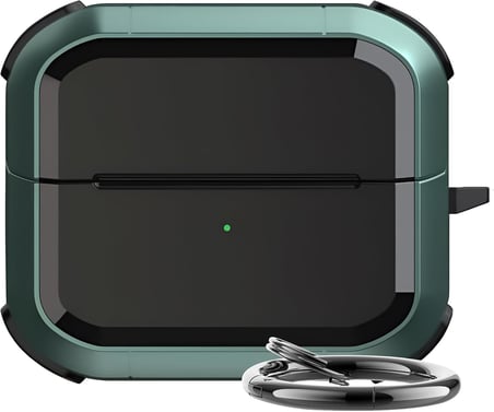 Samsung Galaxy Buds 3 Pro, Buds 3 ve Buds 3 FE ile Uyumlu Darbelere Karşı Ultra Güçlü Çift Renkli Sert Kenarlı Mat Silikon Kılıf (Yeşil, Galaxy Buds 3 Pro/3/3 FE)