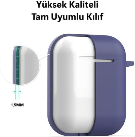 AirPods 3 Nesil için Kılıf İçi Süet Darbelere Dayanıklı Parmak İzi Karşıtı MagSafe Şarj ile Uyumlu Apple AirPods 3 Nesil Uyumlu Kılıf (Mavi)