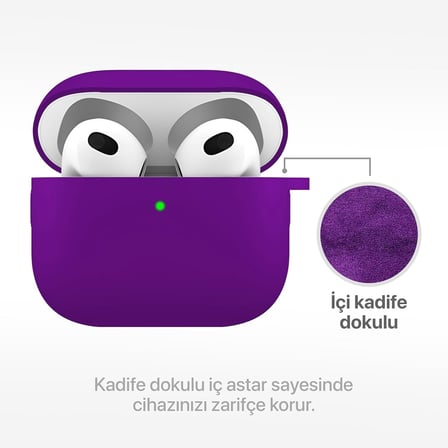 Airpods 3 Lansman Silikon Kılıf (Mor)